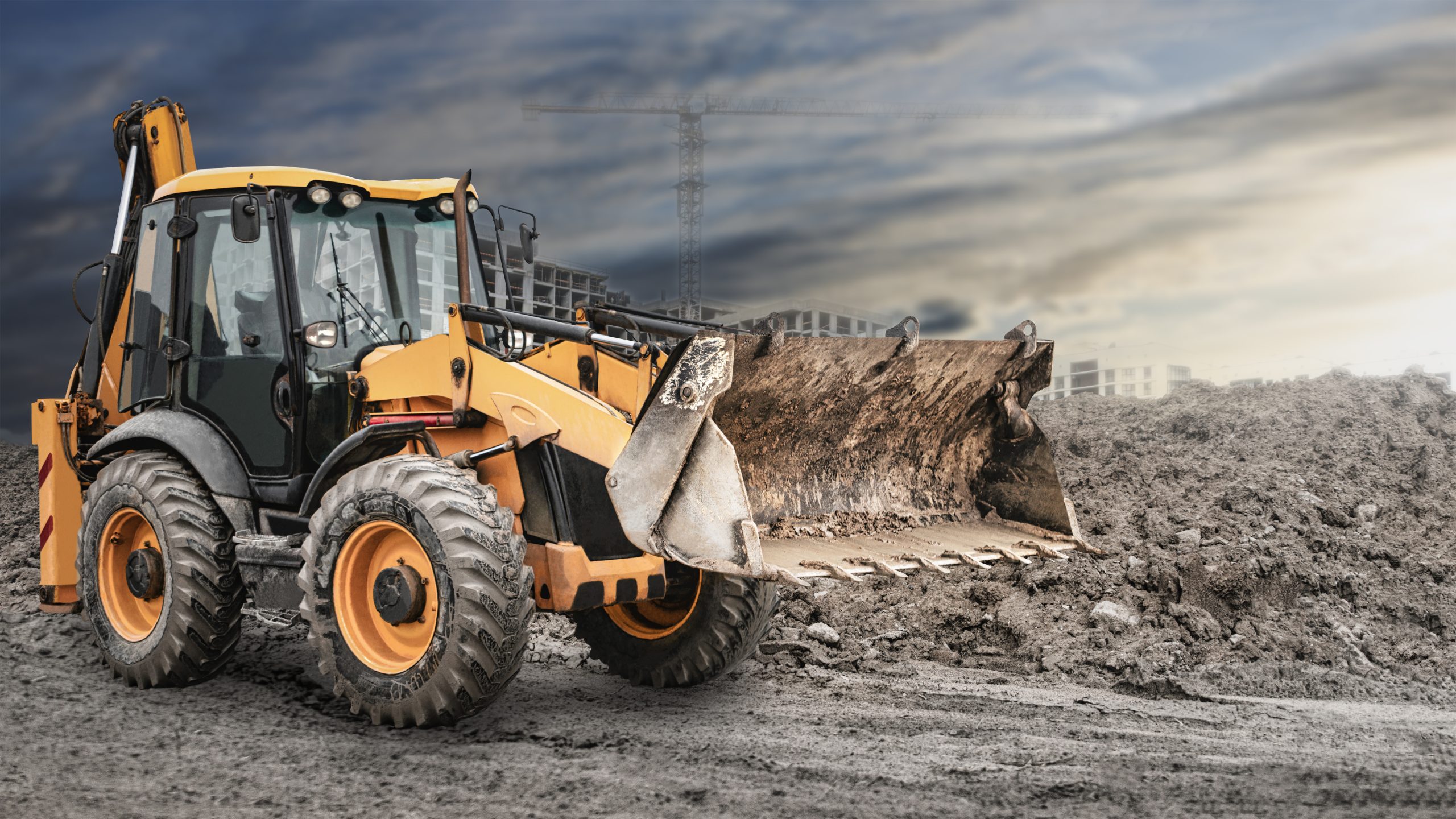 Construction machinery at work
